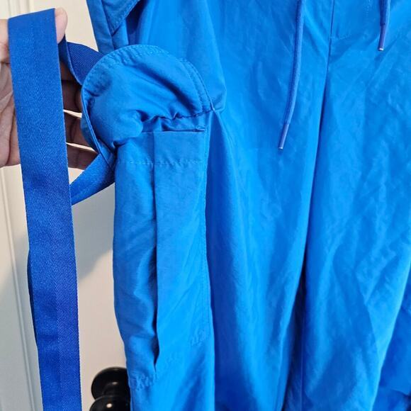 Parachute Pants Womens Size Large Blue Wide Leg Cargo Stretch Drawstring Workout - Picture 6 of 11